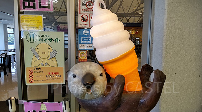 レストラン出入り口のラッコ