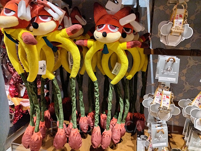 上海ディズニーカチューシャ：ニックのボンボン付きカチューシャ