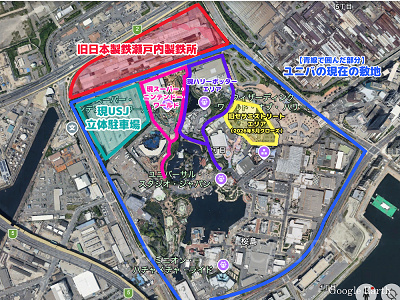 赤枠で囲んだ部分が旧日本製鉄瀬戸内製鉄所