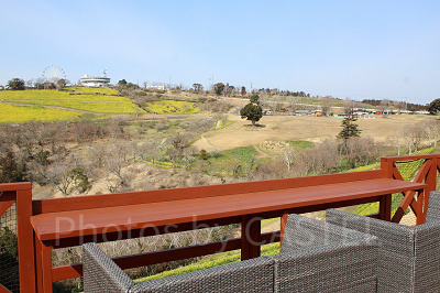 花畑や花火もばっちり見える眺望ばつぐんのグランピングエリア