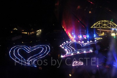地上ではわからないハート型のイルミ♡（観覧車から撮影）