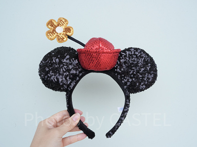 US Disney Parks限定☆ミニーちゃんカチューシャ お花ギンガム 新作！お花が可愛いキラキラミニーカチューシャ | Hatama