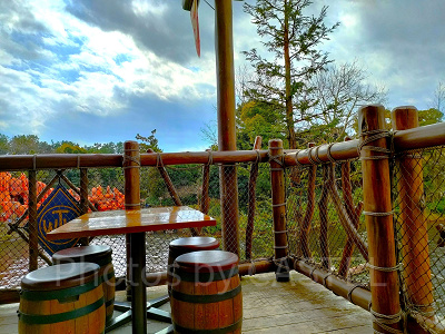 キャンプ・ウッドチャック・キッチン：2階のテラス席