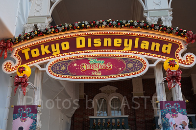 12月ディズニーランド混雑レポ：エントランスのクリスマス装飾
