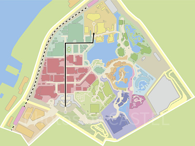 ミニオンパーク入り口までの行き方マップ