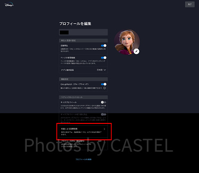 ディズニープラス:プロフィール編集