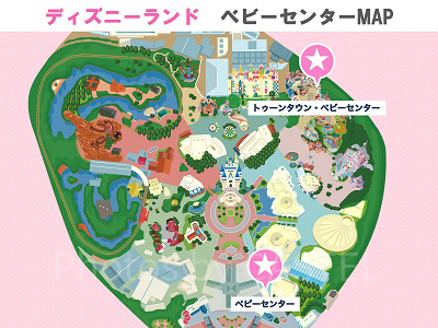 ディズニーランド：ベビーセンターの場所マップ