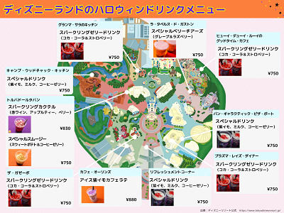 ディズニーランドのハロウィンドリンク販売場所マップ2026
