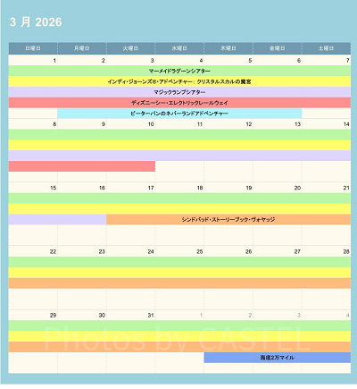 ディズニーシーの休止情報（2026年3月）