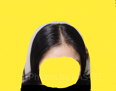 真ん中分けをする