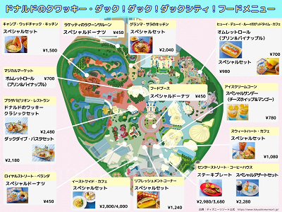 ドナルドパルパルーザフード販売場所マップ