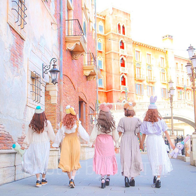 パステルカラーでダッフィー&フレンズコーデ