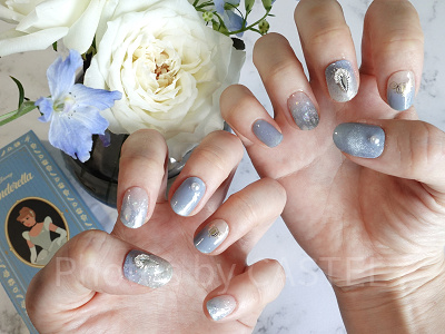 完成したシンデレラネイル