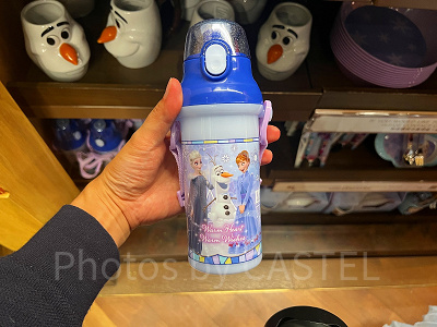 香港ディズニーアナ雪グッズ:アナとエルサ、オラフの水筒