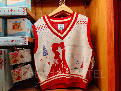 香港ディズニーアナ雪グッズ:アナとエルサのニットベスト