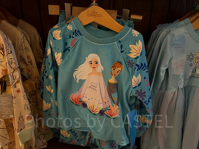 香港ディズニーアナ雪グッズ：アナとエルサのトレーナー（子供向け）