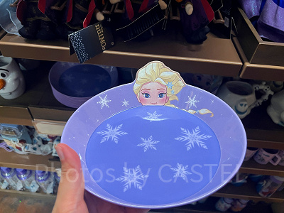 香港ディズニーアナ雪グッズ：エルサのプラスチック平皿