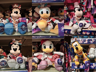 香港ディズニー20周年「ミッキー＆フレンズ・グランドセレブレーショングッズ」：ぬいぐるみ