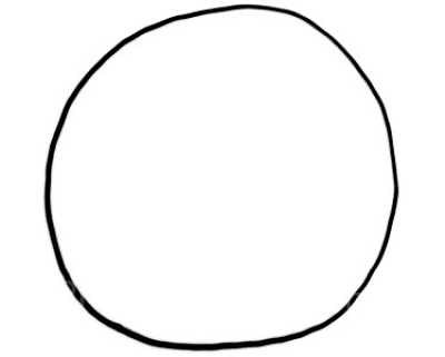 フリーハンドなので、この時点ですでにいびつですが…