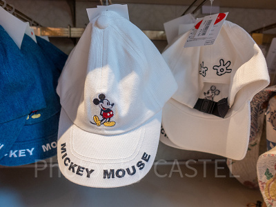 【キッズ】ミッキーワンポイント&ロゴキャップ(ホワイト)