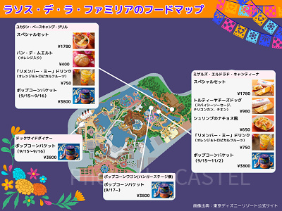 ラソス・デ・ラ・ファミリアフード&ドリンク販売場所マップ