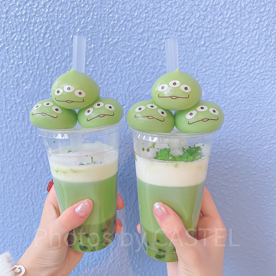 リトルグリーンまんとタピオカ抹茶ラテ