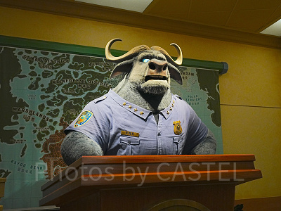 ボゴ署長の後ろの地図（上海ディズニーランドで撮影）