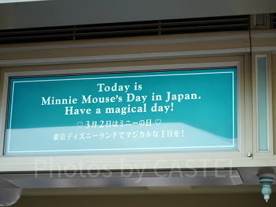 3月ディズニーランド混雑レポ:ミニーの日限定の案内ボード