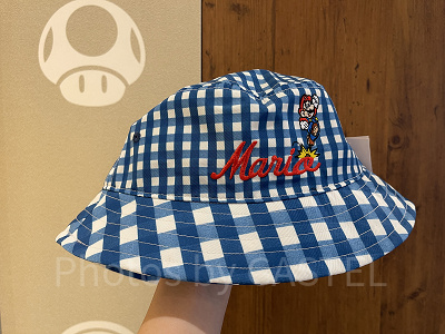 マリオのギンガムチェックバケットハット