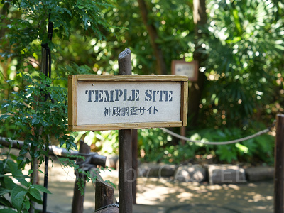 ミッキー＆フレンズ・グリーティングトレイルの神殿調査サイトの看板