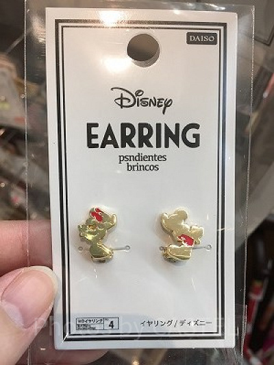 ミッキーミニー仲良しイヤリング(イエロー)