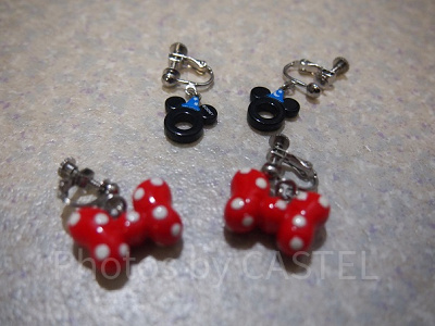 ミッキーミニーモチーフイヤリング