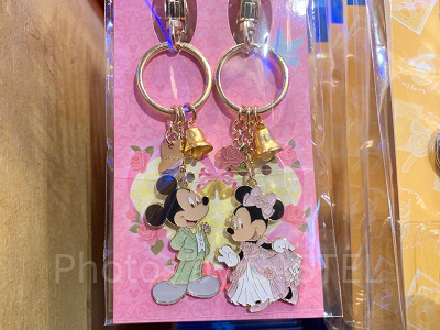 ミッキー&ミニーのペアキーチェーン(ウェディング)