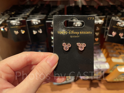 ミッキーシェイプ　ピンクゴールドピアス