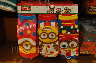 MINION MERRY CHRISTMASソックス