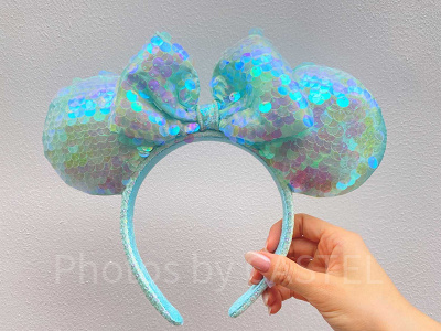 ミニースパンコールカチューシャ(シーブルー)