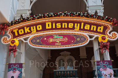 11月ディズニーランド混雑レポ：エントランスのクリスマス装飾