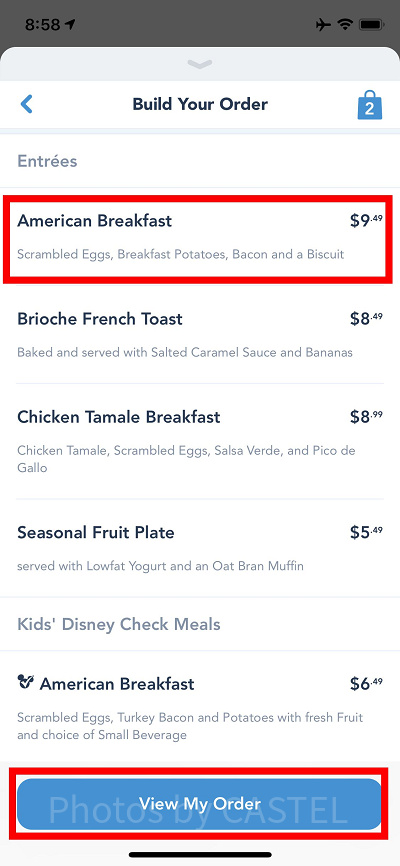注文する料理を選択