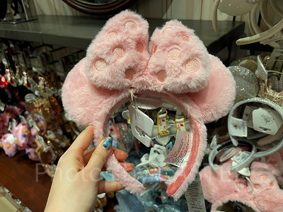 上海ディズニーカチューシャ:リボン付きボアカチューシャ