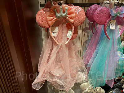 上海ディズニーカチューシャ：ベール付オーロラ姫風カチューシャ