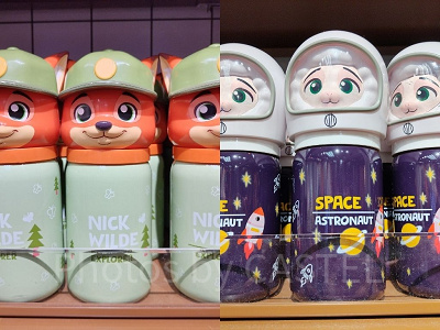 上海ディズニーズートピアグッズ：マスコットドリンクボトル