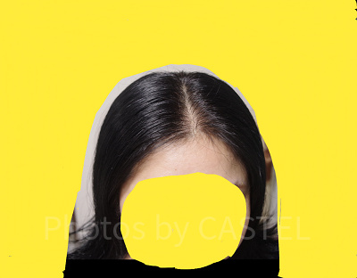 真ん中わけをする