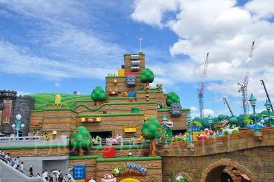 スーパーニンテンドーワールドの奥にドンキーコングエリアを建設中