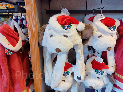 ユニバクリスマスグッズ2024:スヌーピーのギミックぬいぐるみハット