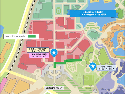 USJハロウィン2022:ファミリー向けイベントMAP