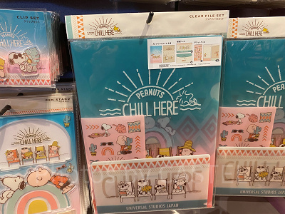 USJスヌーピー夏グッズ/クリアファイルセット