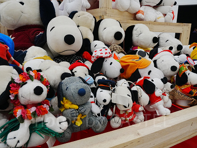 無数のスヌーピーグッズが並ぶワクワクする展示を楽しめます!