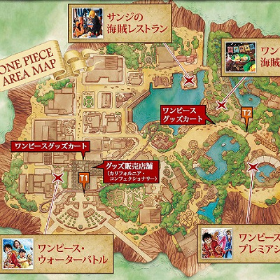 2019年ワンピースプレミアサマー・エリアMAP／USJ