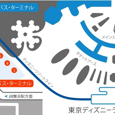 ディズニーランド発、羽田／成田空港行きのバスは8番乗り場