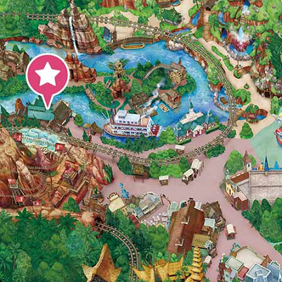 キャンプ・ウッドチャック・キッチンの地図（ディズニーランド）